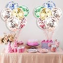 AMFIN® (Pack of 20) Transparent Balloons Bouquet Combo with Re Filled Multicolour Confetti & Ribbons for Anniversary, Birthday, Baby Shower, Valentine Day Party Decoration Balloon Bunch - Multicolor gallery image