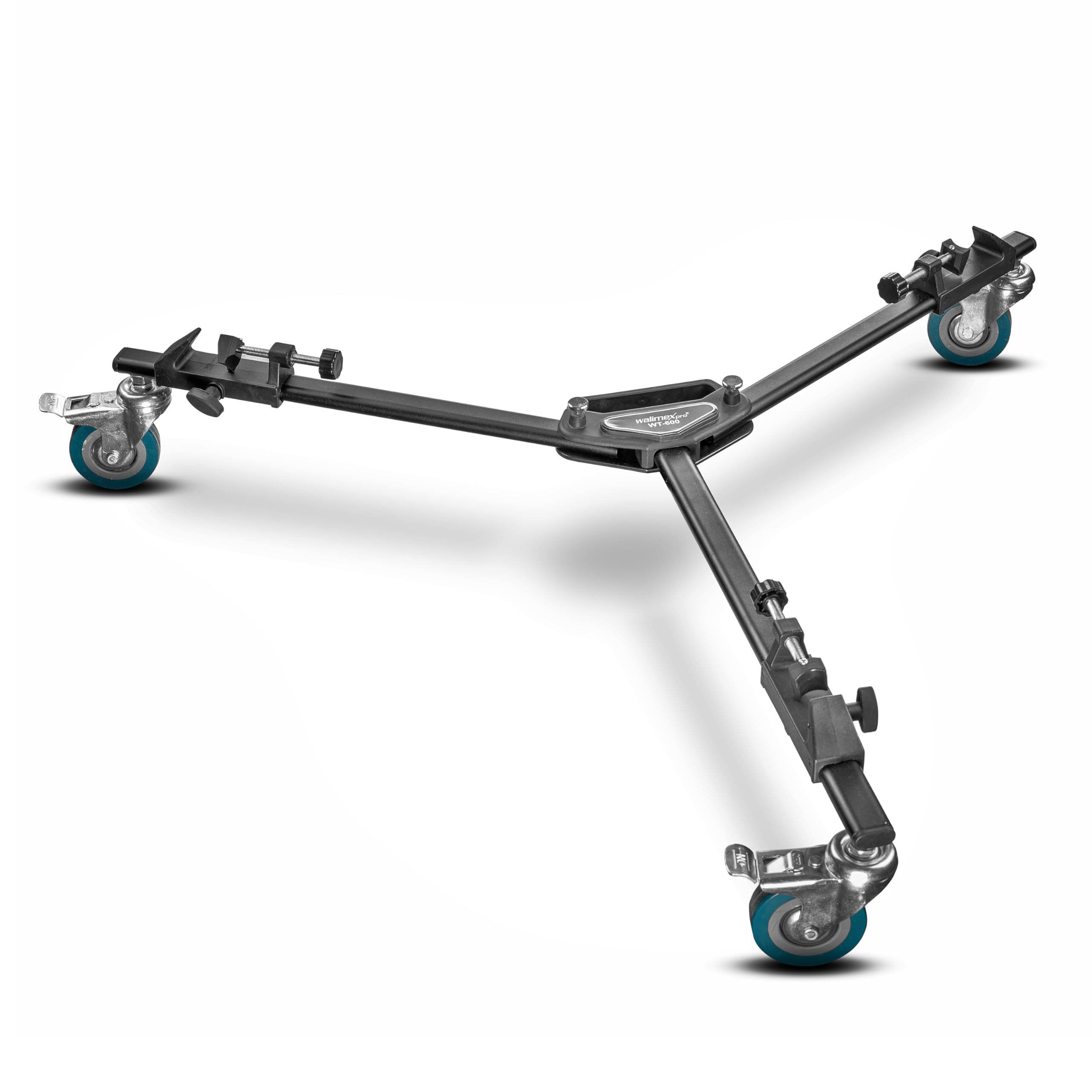 Walimex pro WT-600 Stativwagen für Dreibein- und Lampenstative, Transport Wagen Aluminium bis 10 kg Traglast, Stativ Zubehör für Studiofotografie