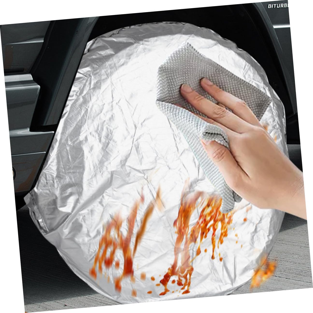 SOLUSTRE 4pcs Rv Tire Covers Protective Wheel Covers for Trailers Campers Travel Trailer Spare Tire Protection Against Snow Sun Rain Dust
