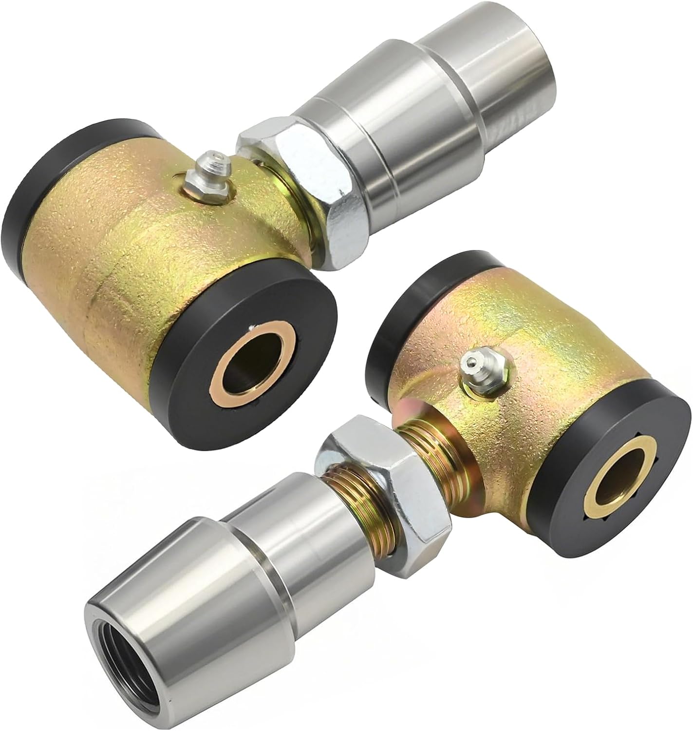 VIKKSAER 2Pcs 3/4" .750" Threaded Bushing Kit, Left & Right 4-Link 1/2" Bolt Hole, Plyurethane Bushings, Replace Worn Out Rod Ends or Use In A 4 Link Kit