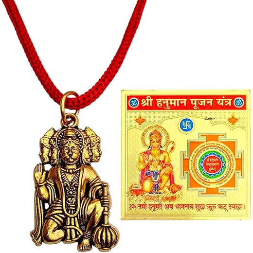 Hanuman Locket Gold Plated Red Thread