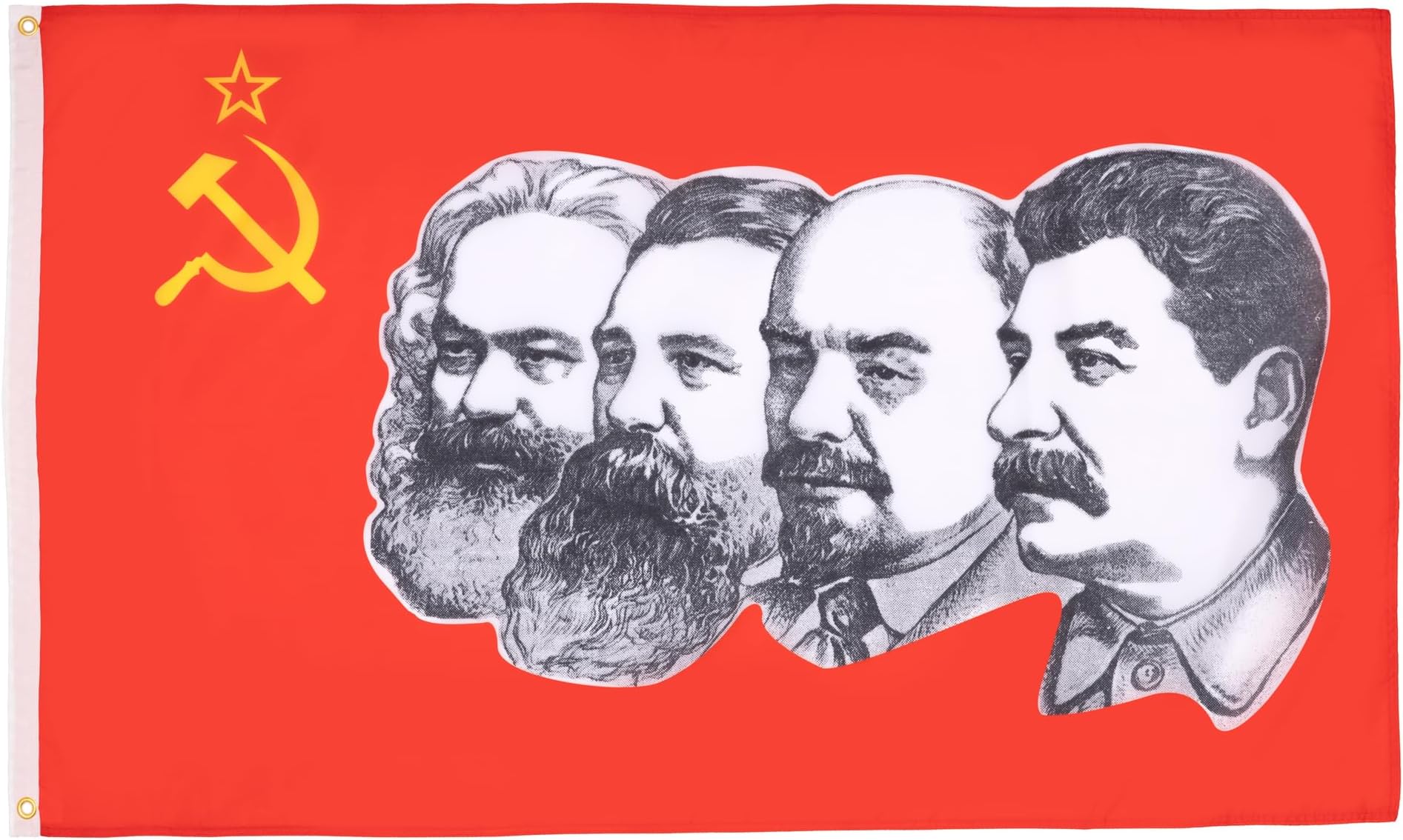 AZ FLAG - Ussr 4 Characters Flag - 2x3 Ft - 100D Polyester Red Communist Banner with Two Metal Grommets - Fade Resistant - Vivid Colors - 2' x 3' Feet - 90x60 Cm