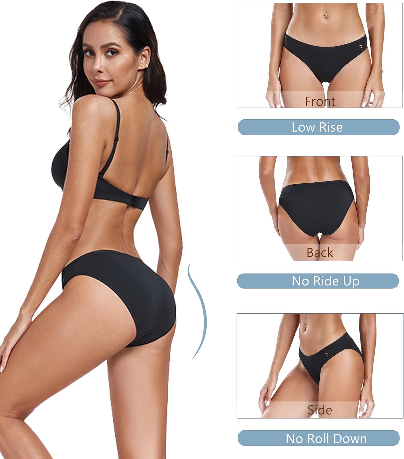 ANLIQI Modal Underwear Women Supersoft Bikini Panties for Women Pack Hi Cut Hipster Breathable Comfy Stretchy Ladies Undies - Image 4