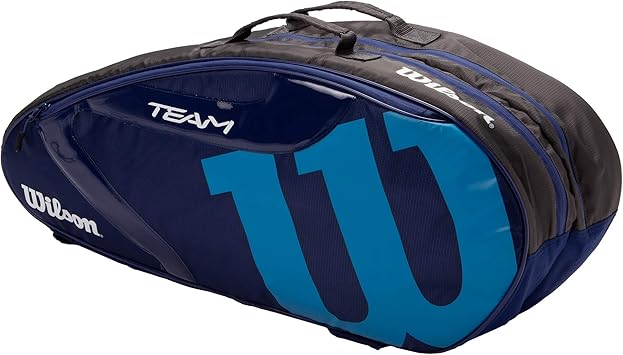 Amazon Co Jp Wilson ウイルソン テニス バドミントン ラケットバッグ Teamj1 0 6pk チームj1 0 6パック Wr Navy Blue ラケット6本収納可能 ウィルソン シューズ バッグ