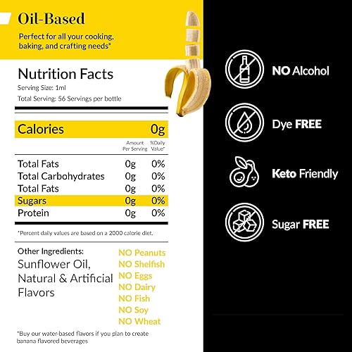 Miniatura 2 de Dolce Foglia Extracto de plátano  1 galón soluble en aceite multiusos saborizante ideal para hacer dulces, hornear, bálsamo labial y helados