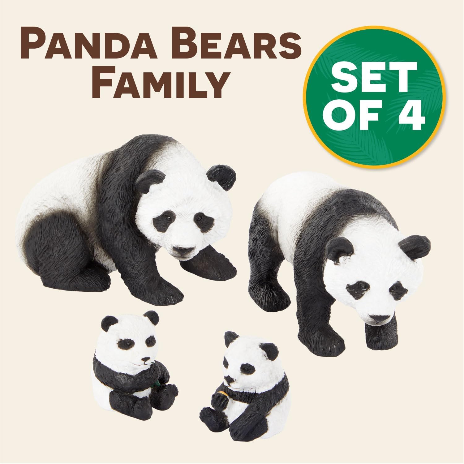 Terra by Battat Giant Panda Family Animal Figures, 4-Piece Set, Animals image 5