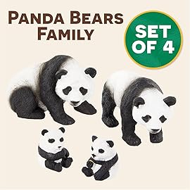 Terra by Battat - 4 Pieces Giant Panda Family - Realistic Plastic Animal Figures - Zoo Animal Toys - Educational Figures for Kids - Inspires Imaginative Play - Perfect for Toddlers - 3+ Years