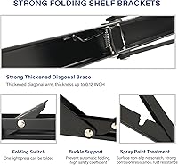 Vista 3 de Soportes de estante plegables de 10 pulgadas, 4 unidades, soportes de estante plegables resistentes, soportes plegables para estantes plegables