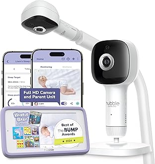 SkyVision AI Enhanced HD Smart Camera Baby Monitor Parent Unit Mount, Night Vision, Night Light, Soothing Sounds, Wellness Tracker,