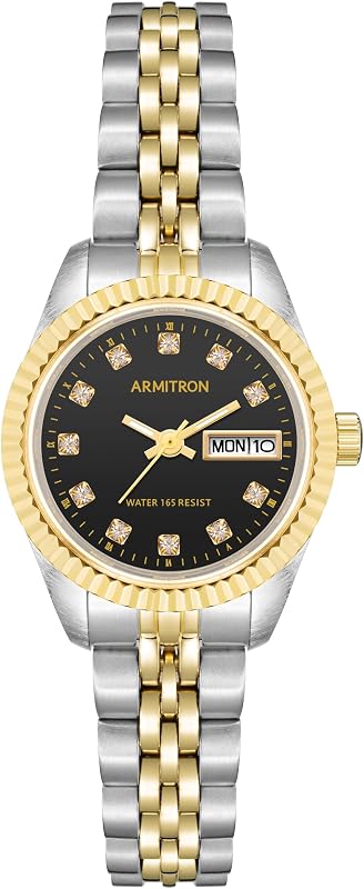 Armitron 75-2475 - Reloj de pulsera para mujer con detalles de cristal auténtico