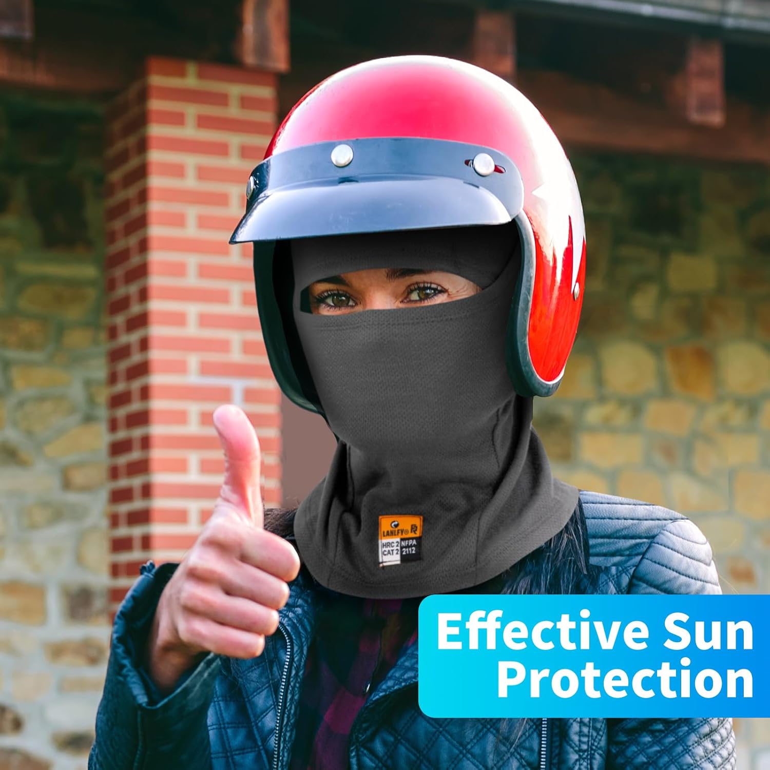 Summer Cooling Motorcycle Balaclava Fire Resistant Full Face Mask Covering Mesh Helmet Liner Cycling, Running, Skiing