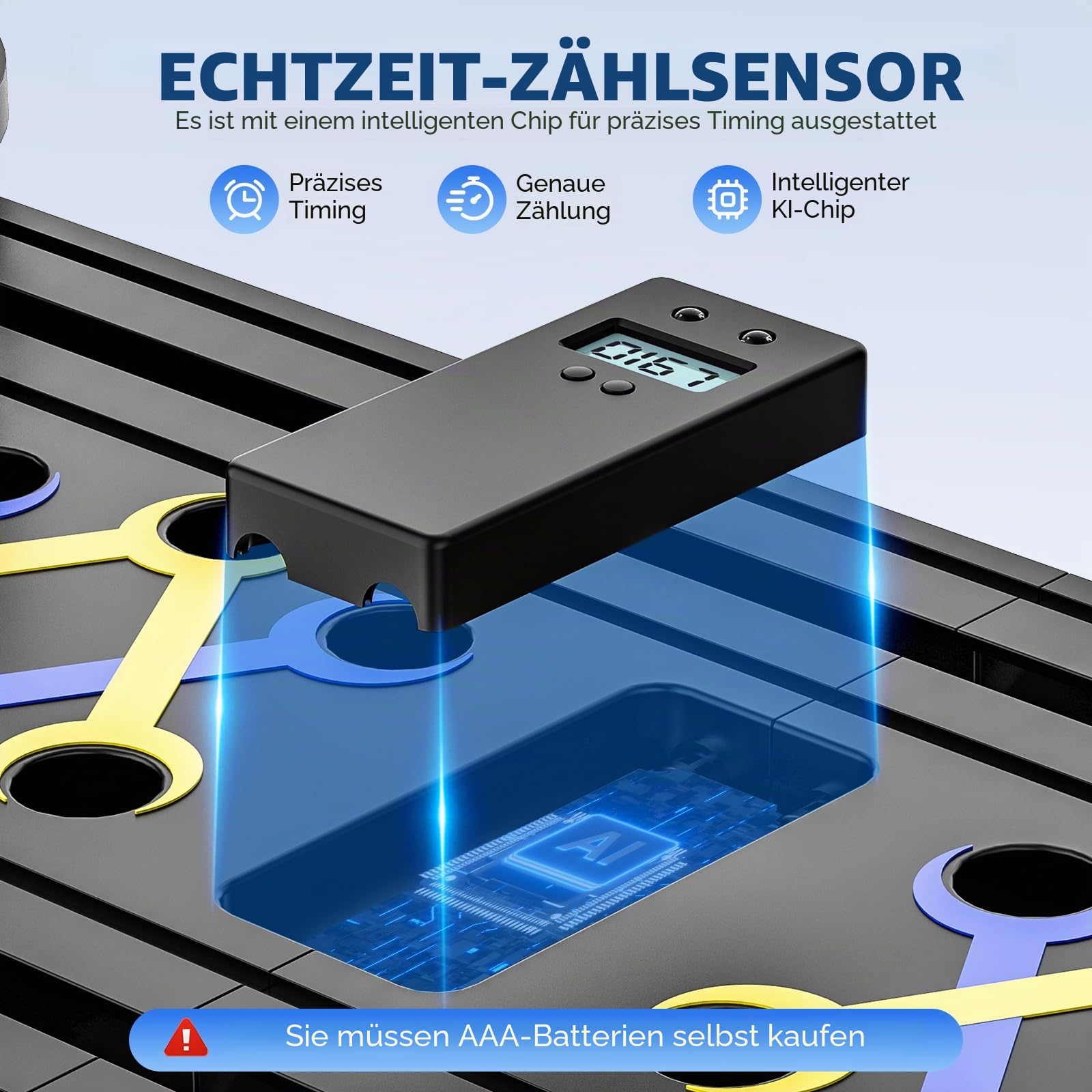 Mini-Pilates-Trainer, 6-in-1 mit intelligentem Zähler, Pilatesbrett mit Widerstandsbändern, automatischer Rückprallrolle, zusammenklappbares Bauchbrett