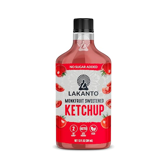 Lakanto Sugar Free Ketchup - Sweetened With Monk Fruit Sweetener, Perfect For Burgers, French Fries, Keto, Paleo, Vegan Friendly, Gluten Free, Low Carb Condiment (13 Fl Oz)