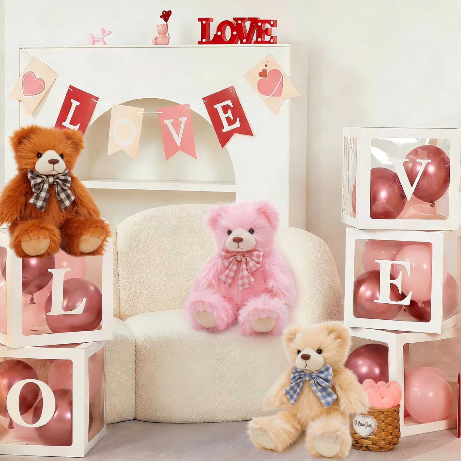 MorisMos Teddy Bear Stuffed Animal,14'' Small Stuffed Bear Plush Toy Gift for Girlfriend Boyfriend Wife Women,Cuddly Teddy Animal Toy Decor for Baby Shower Birthday Valentine’s Day Party Favors,Beige