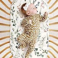 Vista 132 de Juego de 2 sábanas elásticas ultra suaves para moisés, ajuste universal para moisés, cesta de moisés, colchón rectangular ovalado, seguro y cómodo