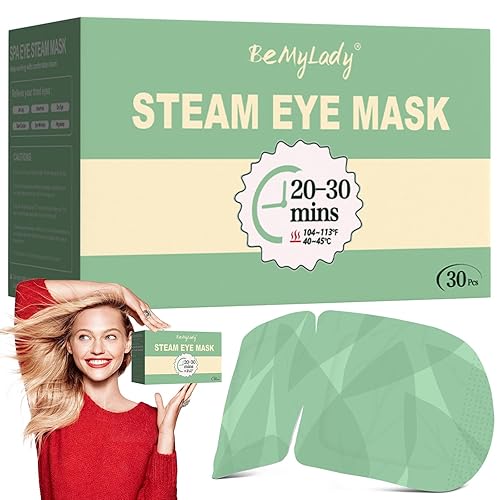 Miniatura 1 de Máscara de ojos de calor de vapor para ojos secos, máscara de ojos calentada desechable, compresa de ojos cálida para ojeras, máscara de ojos de spa