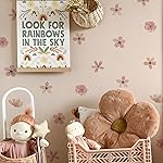YouRfocus Daisy Wall Decals | 72 PCS Boho Flower Stickers for Girls\' Rooms, Playrooms, and Nurseries | Dual Layer Print for High Coverage | Removable Peel and Stick Wall Decor (Pink-A) | 12 Sheets