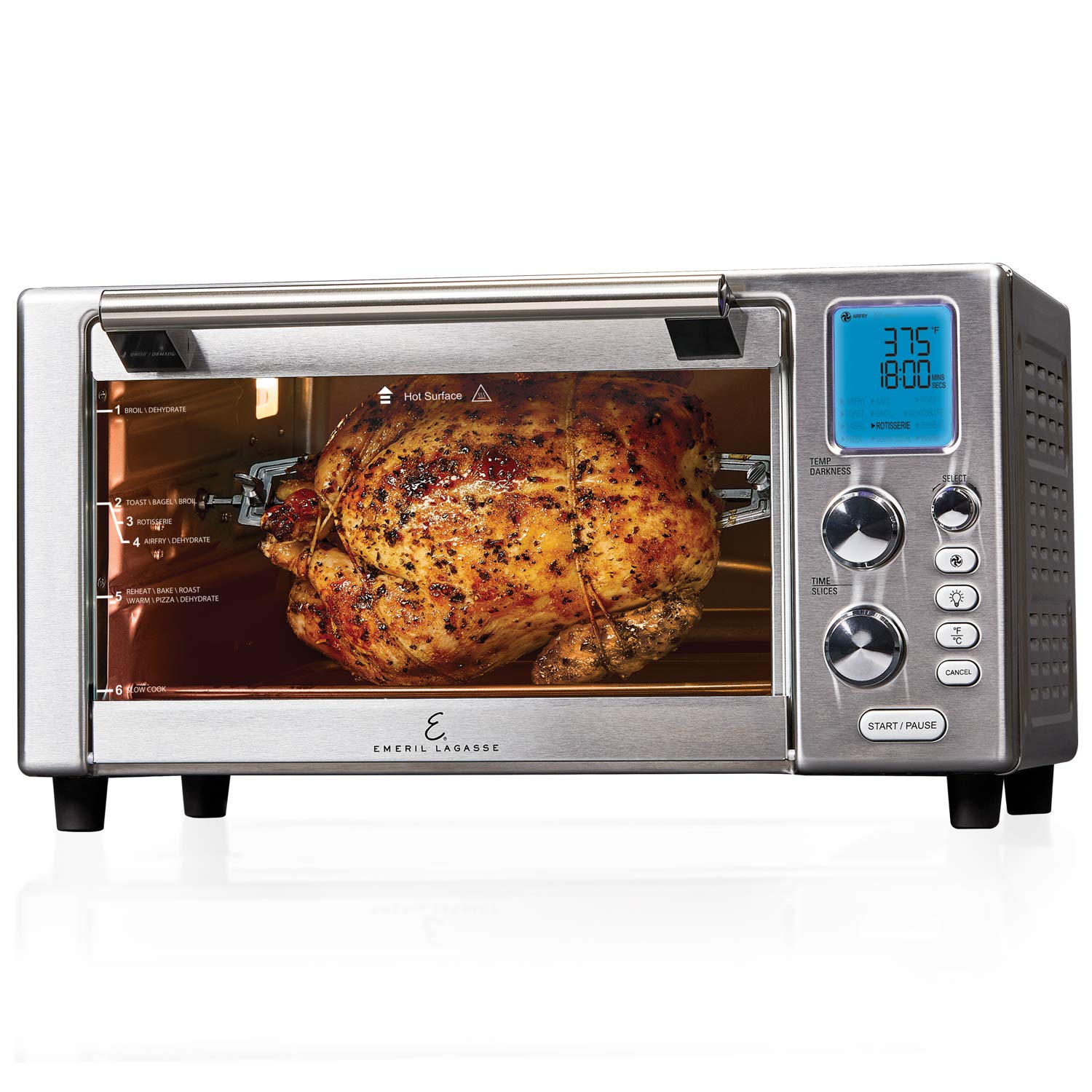 Emeril Lagasse Power Air Fryer 360 Standard sized with Accessory Pack Hot Air Fryer Oven Toaster Oven Rotisserie