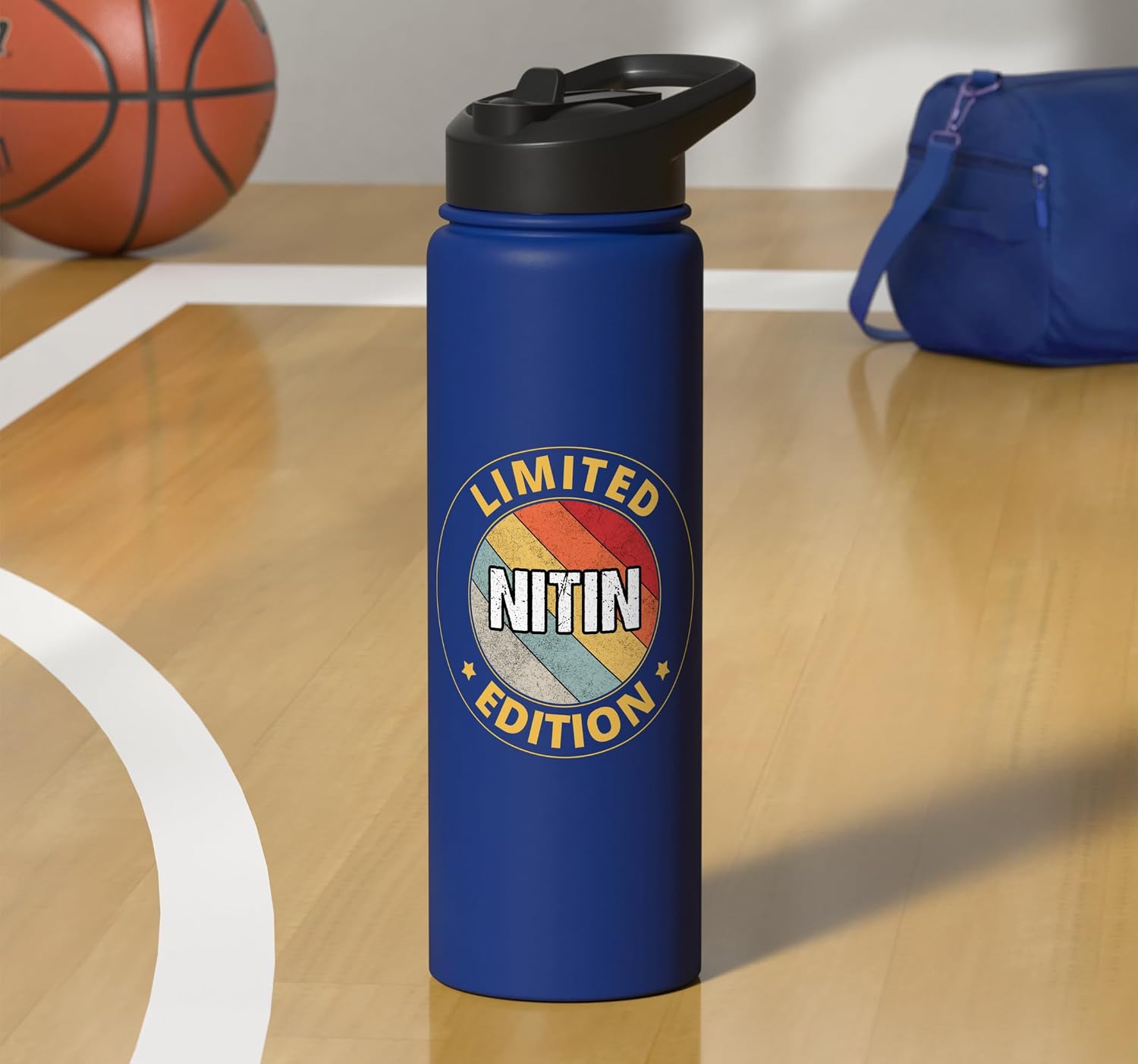 Nitin Name Stainless Steel Insulated Water Bottle