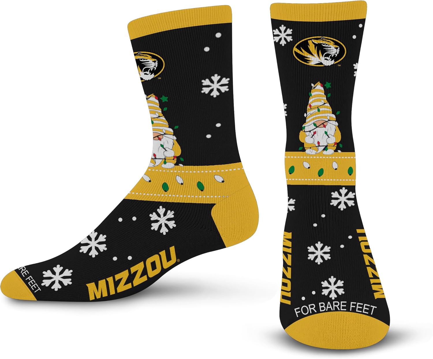 For Bare Feet NCAA Unisex Ncaa Sweater Gnome Holiday Sock