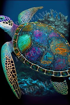 1000 Piece Jigsaw Wooden Puzzle for Adults, Abyssal Sea Turtle Puzzle, Suitable Beginner Art DIY Gift of Education, Wall Decor