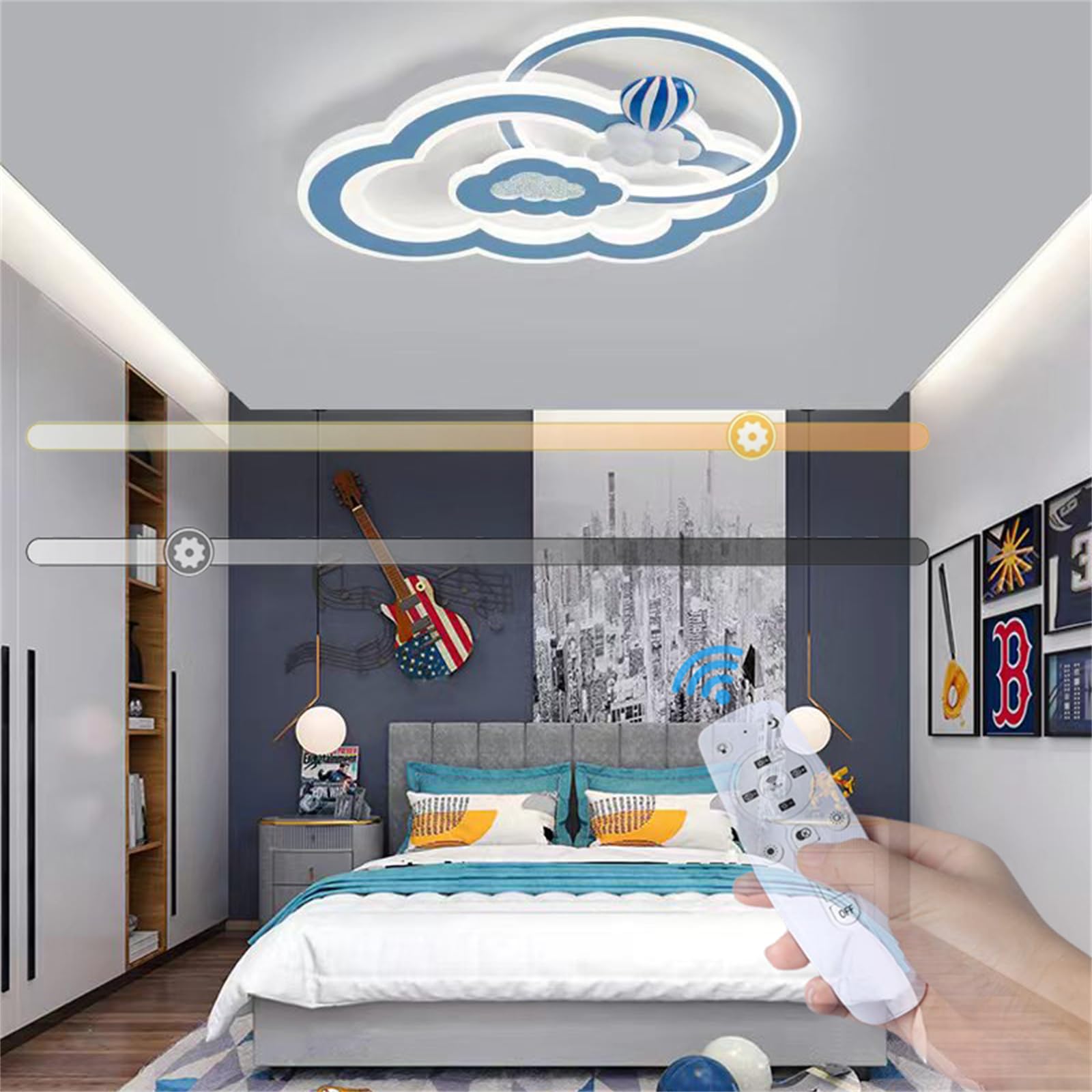 Plafonnier LED chambre enfant dimmable à intensité variable avec télécommande sans fil - 8
