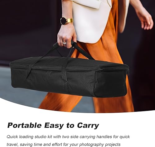 Miniatura 6 de soonpho Funda de transporte para trípode, 29 x 7 x 6 pulgadas29.5x7.9x6.3 in, bolsa de soporte de luz para estudio de fotografía, panel LED,