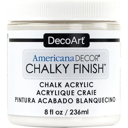 DecoArt Americana Décor Acrylic Chalky Finish Paint: Everlasting White, 8 oz, Brown
