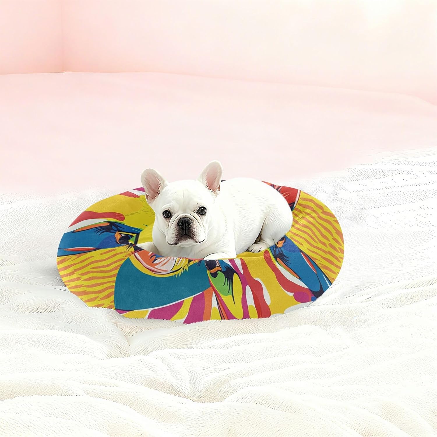 Pop Art Cow Pet Dog Bed Warm & Cozy Cat Pillow Bed for Extra Small Size Pets Sleeping M