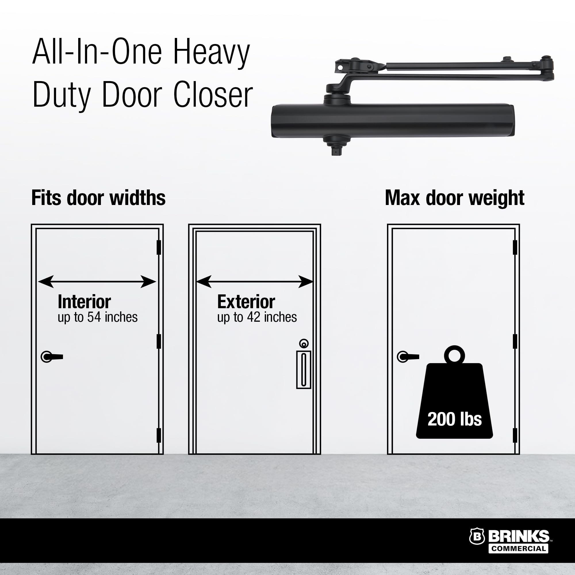 Heavy Duty All in ONE COMM Closer with MOUNTING Plate UL Listed, (Matte Black) — Amazon image 5