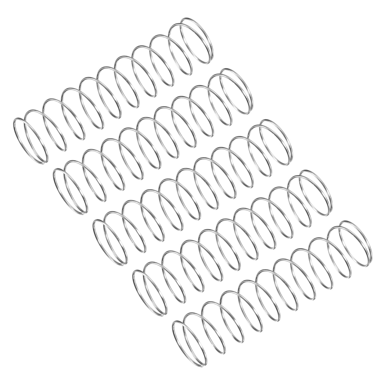 uxcell Compression Spring, 5Pcs 304 Stainless Steel, 5mm OD, 0.5mm Wire Size, 25mm Free Length, Silver Tone — Amazon image 15