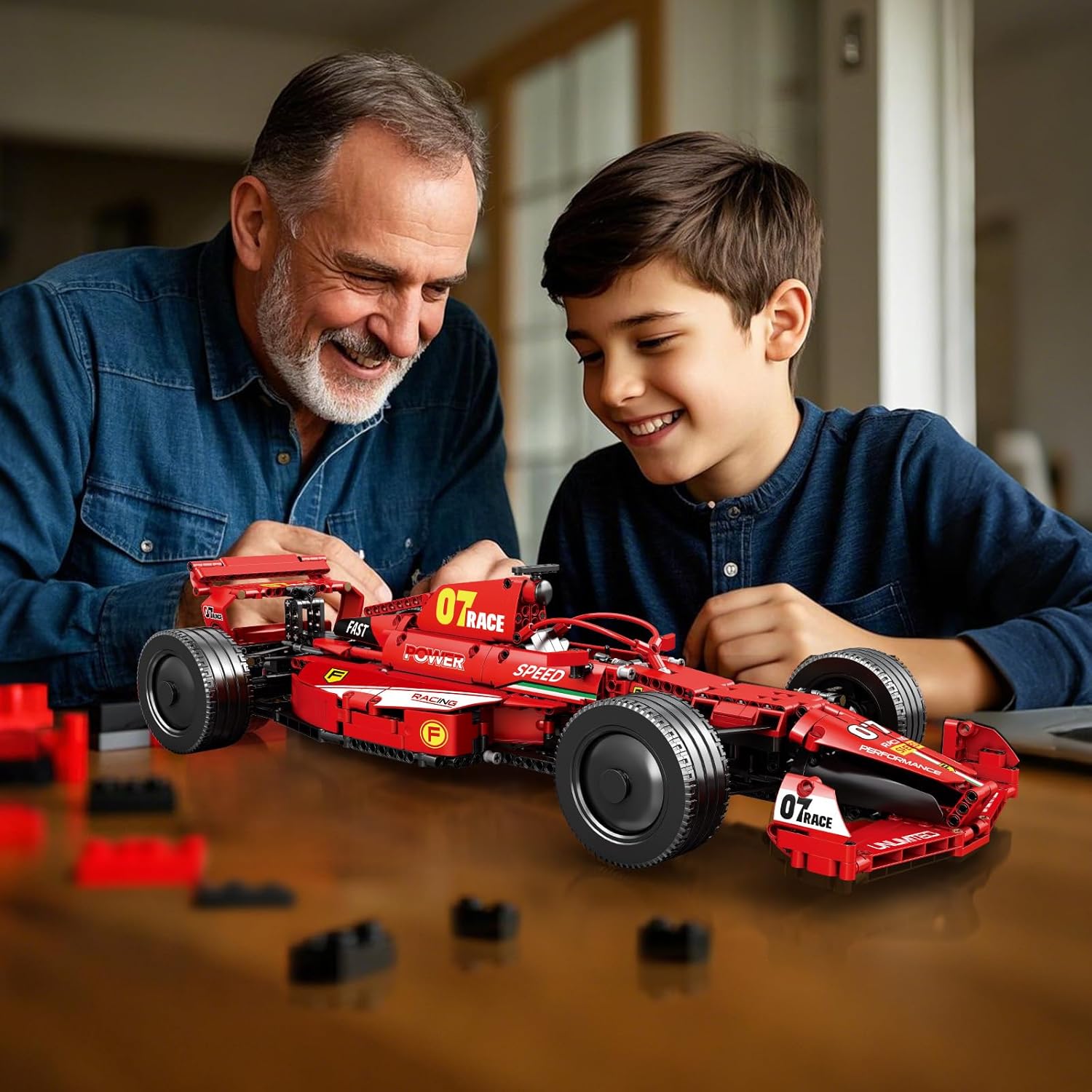 Reobrix F1 Cars Building Sets for Adults, Technical Formula 1 Model Car Kits, Cool 1:8 Scale Race Car Model Display for Home or Office Decor, Collectible Gifts for F1 Fans (928 PCS,Static Version)