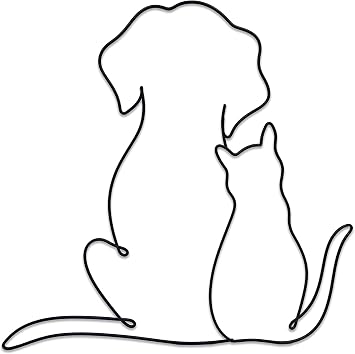 Matani Metal Dog Wall Decor | Dog & Living Room Wall Art | Minimalist Room Decor Sleeping Labrador Love
