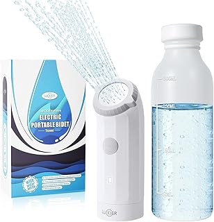 شطاف كهربائي محمول للسفر من لاكير، شطاف محمول مع خرطوم بطول 1.5 متر، بخاخ صغير مطور ثاني، لتركيبات الحمام والعناية بالطفل والتخييم والاستحمام الاسلامي والفندق والعناية بالامومة