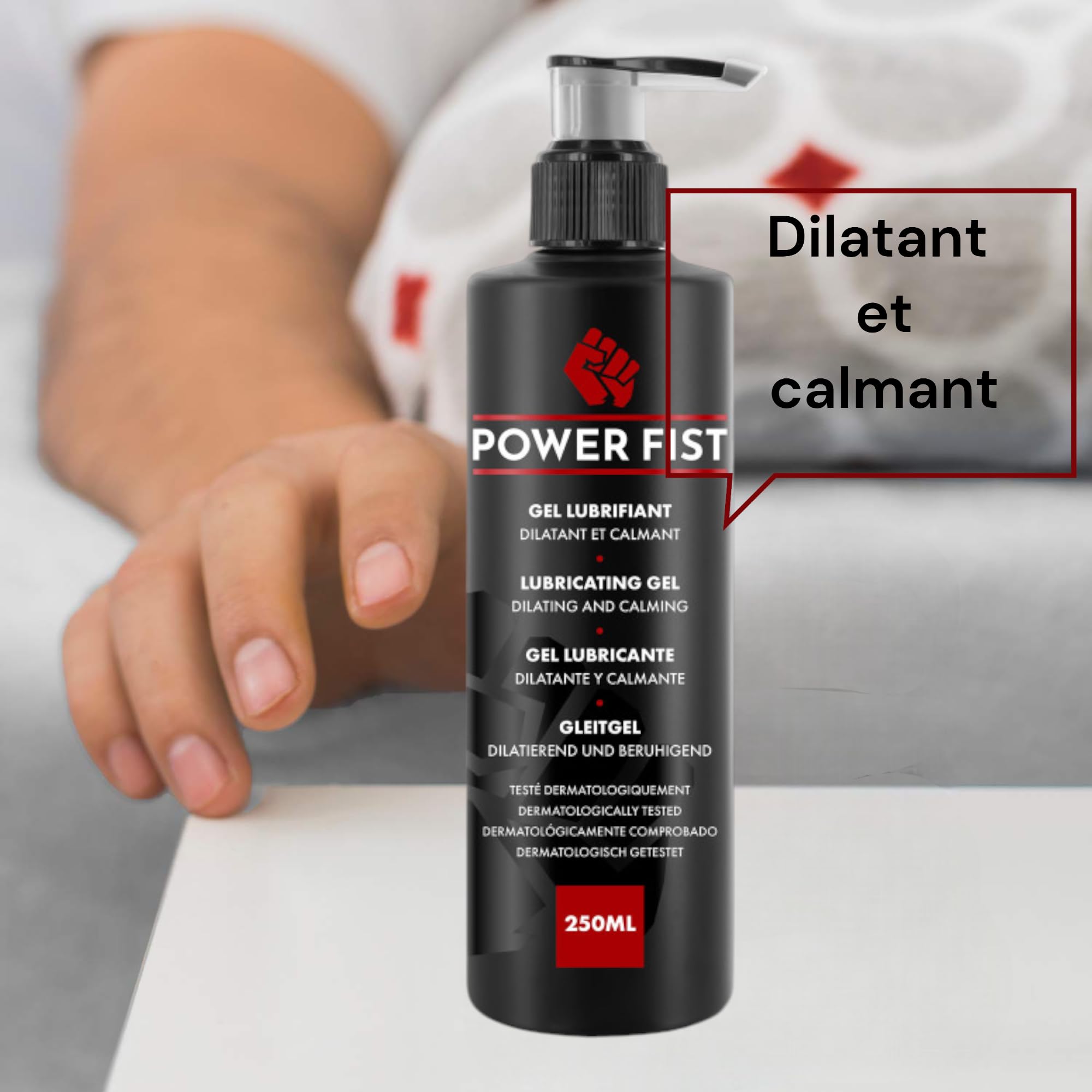 Power Fist Lubrifiant 250ml – Ultra Glisse Spécial Fortes Dilatations | Confort Longue Durée, Compatible Jouets & Préservatifs | Formule Sûre, Hypoallergénique, Base Eau