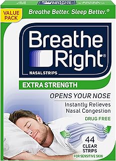 Breathe Right Extra Clear DrugFree Nasal Strips for Nasal Congestion Relief, 44 Count , 1 Count