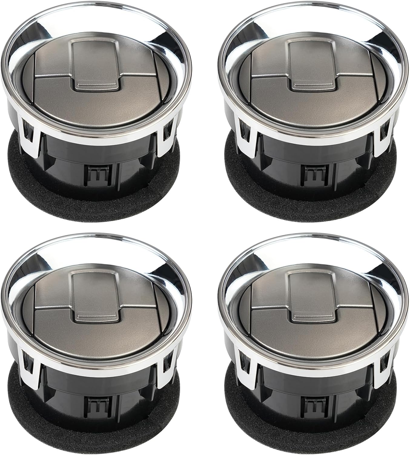 BHB 4PCS Dashboard AC Heater Air Vent Chrome Front Interior Louvres Compatible with Ford F150 Lobo 2009-2014 Replacment for OE 9L3Z-19893-CA