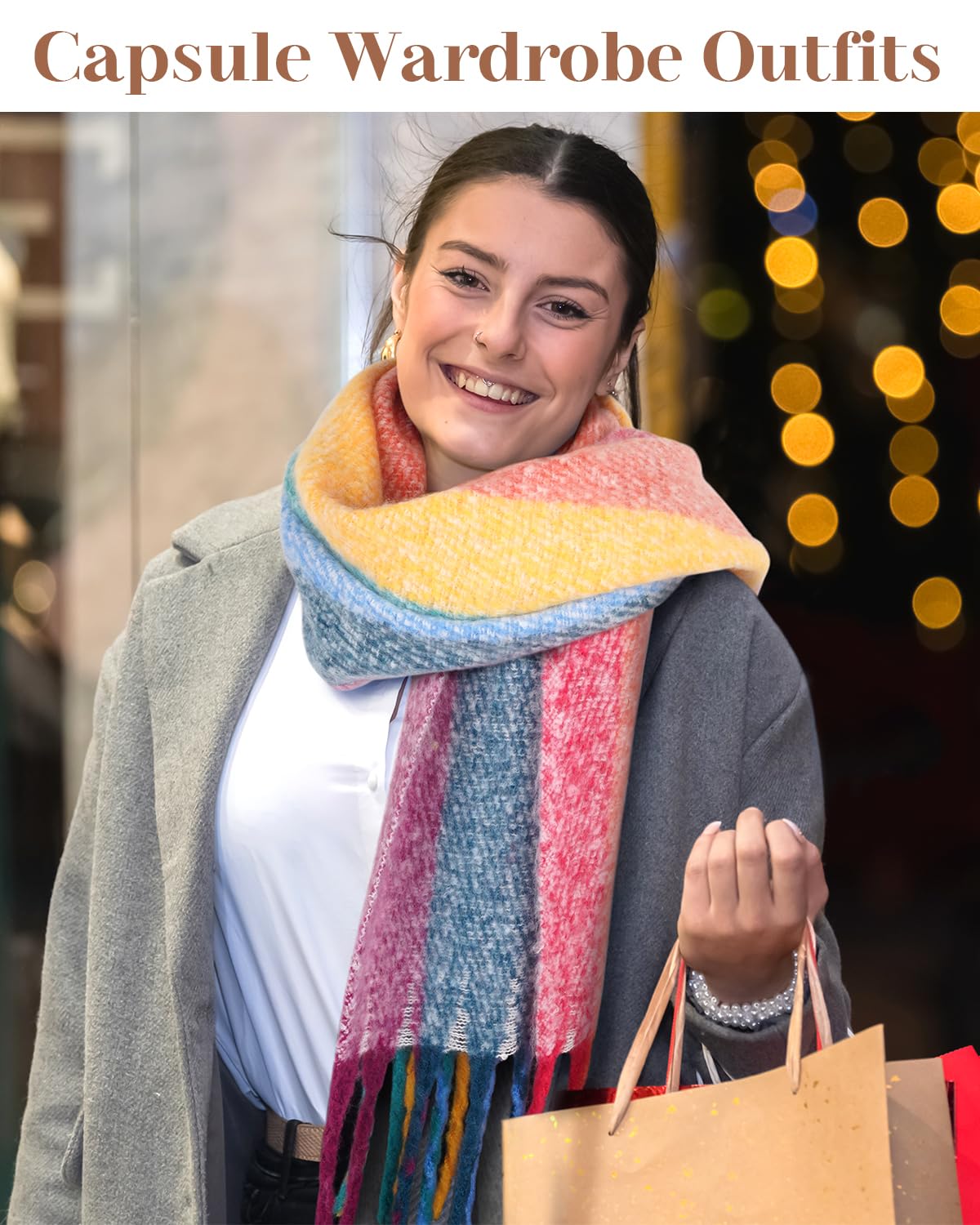 Regali Natale Sciarpa Donna Invernale: Idee Regalo Donna Mamma Amica Nonna Poncho Scialle Donna Invernale Caldo, Sciarpe Invernali Donna Regali Natale Donna Originali per Lei Pashmina Foulard Donna