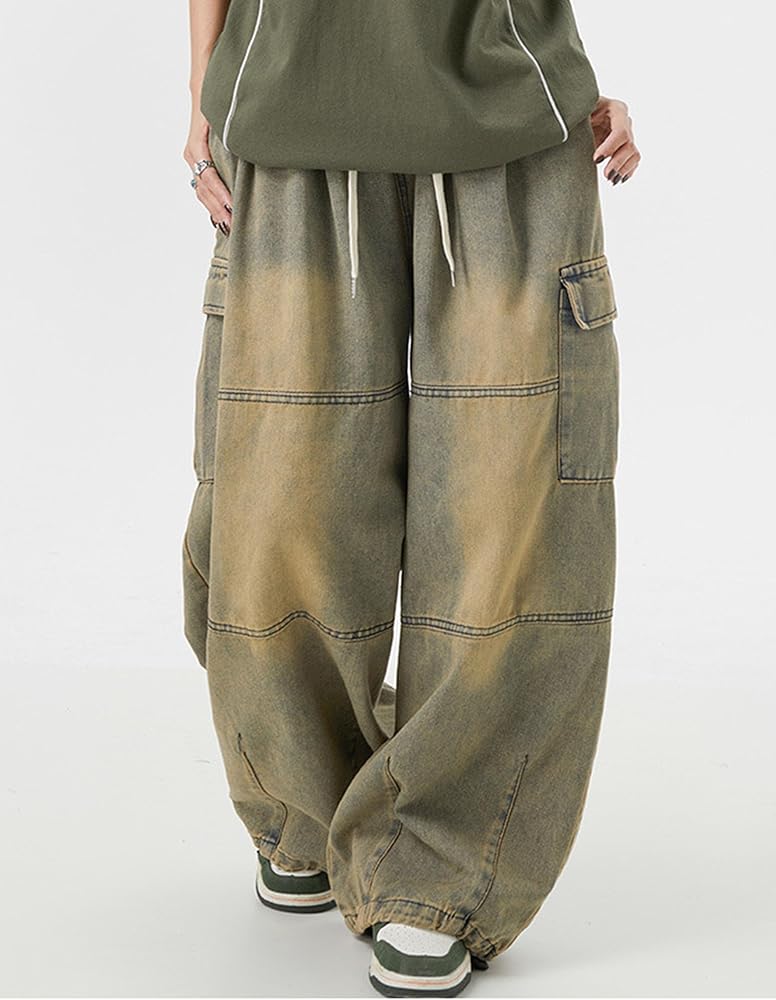 Y2k Baggy Jeans for Men Gothic Cargo Pants Punk Oversized