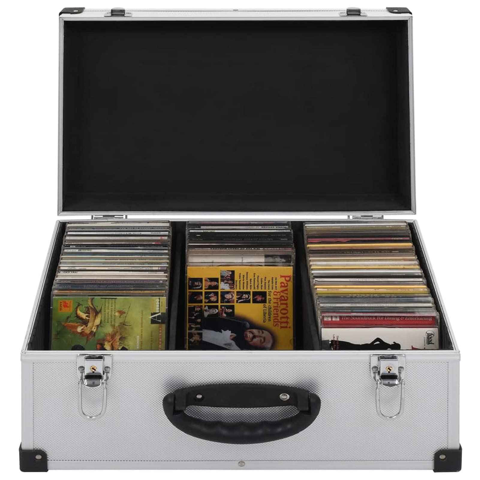 Custodia CD per 60 CD in Alluminio ABS Argento,Forniture per Ufficio,Archiviazione e organizzazione,Porta CD/DVD-91856