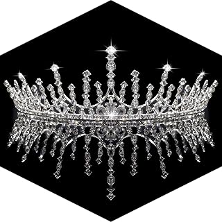Silver Tiaras for Women Girls Princess Crown Wedding Crown for Bride Royal Queen Headband Hair Accessories for Wedding Birthday Party Prom Halloween Cosplay Costume Party