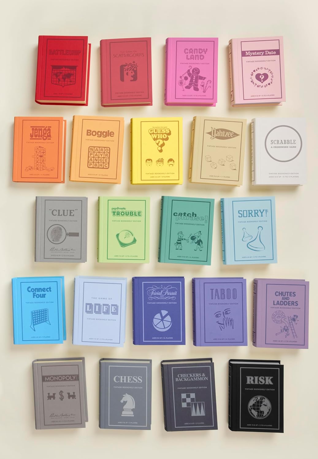WS Game Company Collection of 22 Vintage Bookshelf Board Games Including Scrabble, Monopoly, Clue, Yahtzee, Battleship, Chess, Candy Land & Sorry! - Classic Family Games for Kids & Adults