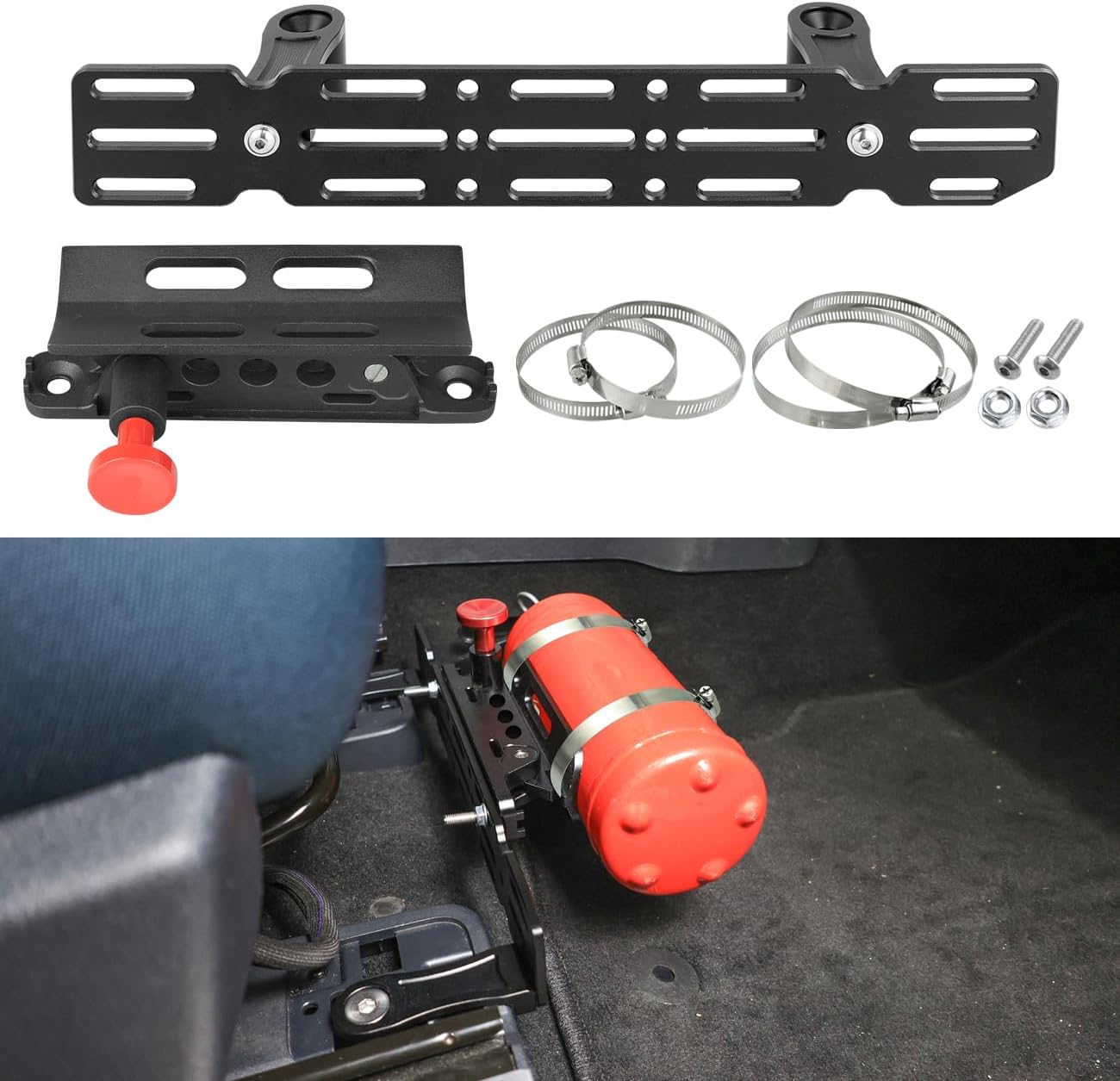 Front Seat Molle Storage Mount Panel Fire Extinguisher Mount Brackets Holder Compatible with for 2021 2022 2023 2024 2025 Ford Bronco 2 Door 4 Door Accessories