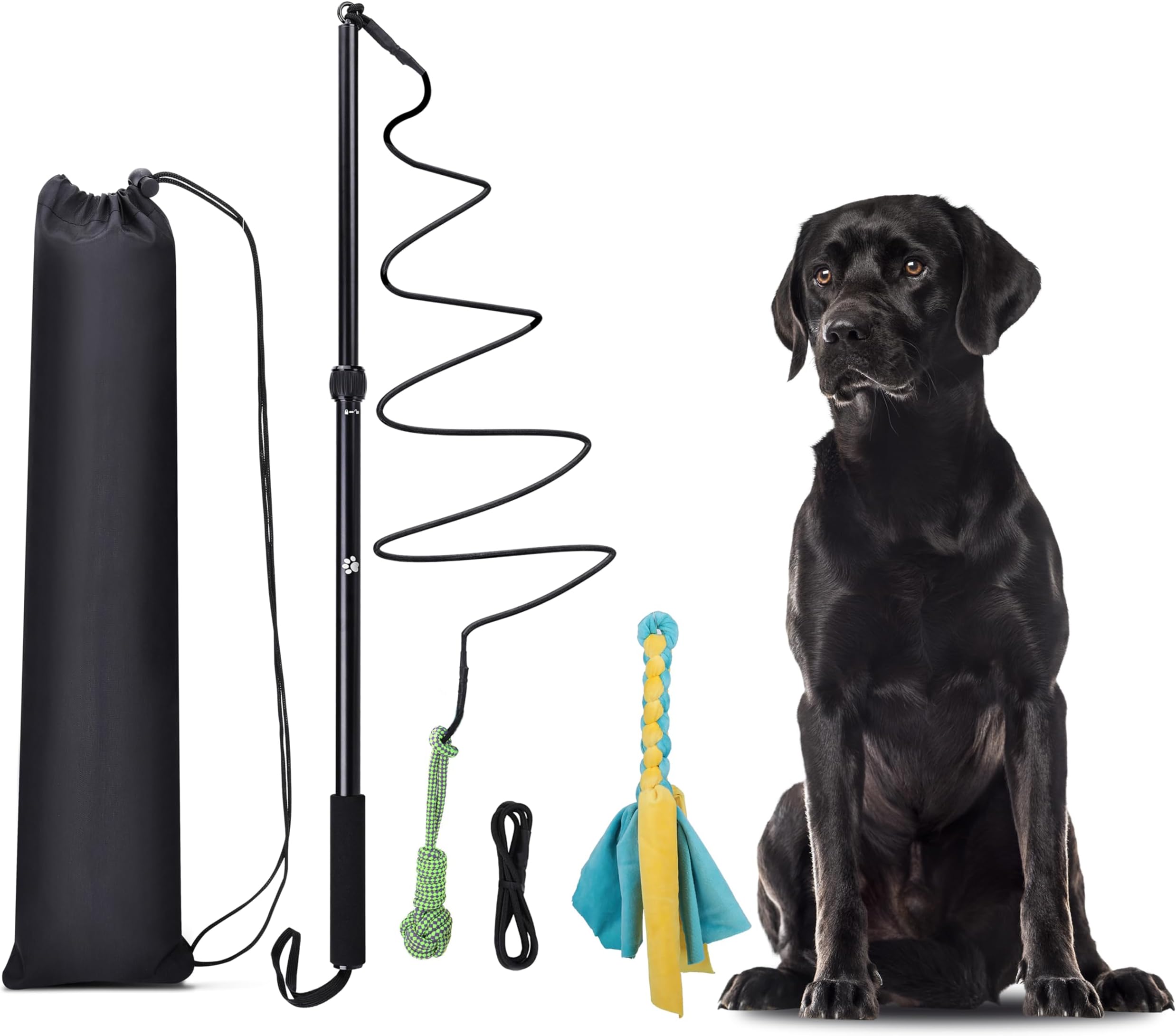 KOXXUDFlirt Pole Dogs, Dog Chase Toy, Dog Fishing Pole Toy for Large Medium Small Dogs to Keep the Dog Entertained and Physically Exhausted Rope+Ball