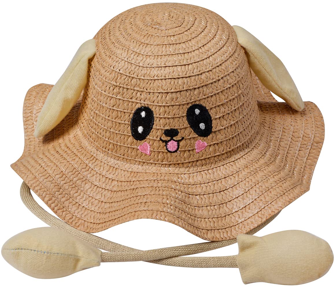 Miobo Bonito sombrero para el sol plegable y jugable para niñas, transpirable, protección UV, sombrero para el sol con patrón bordado y diseño de animales