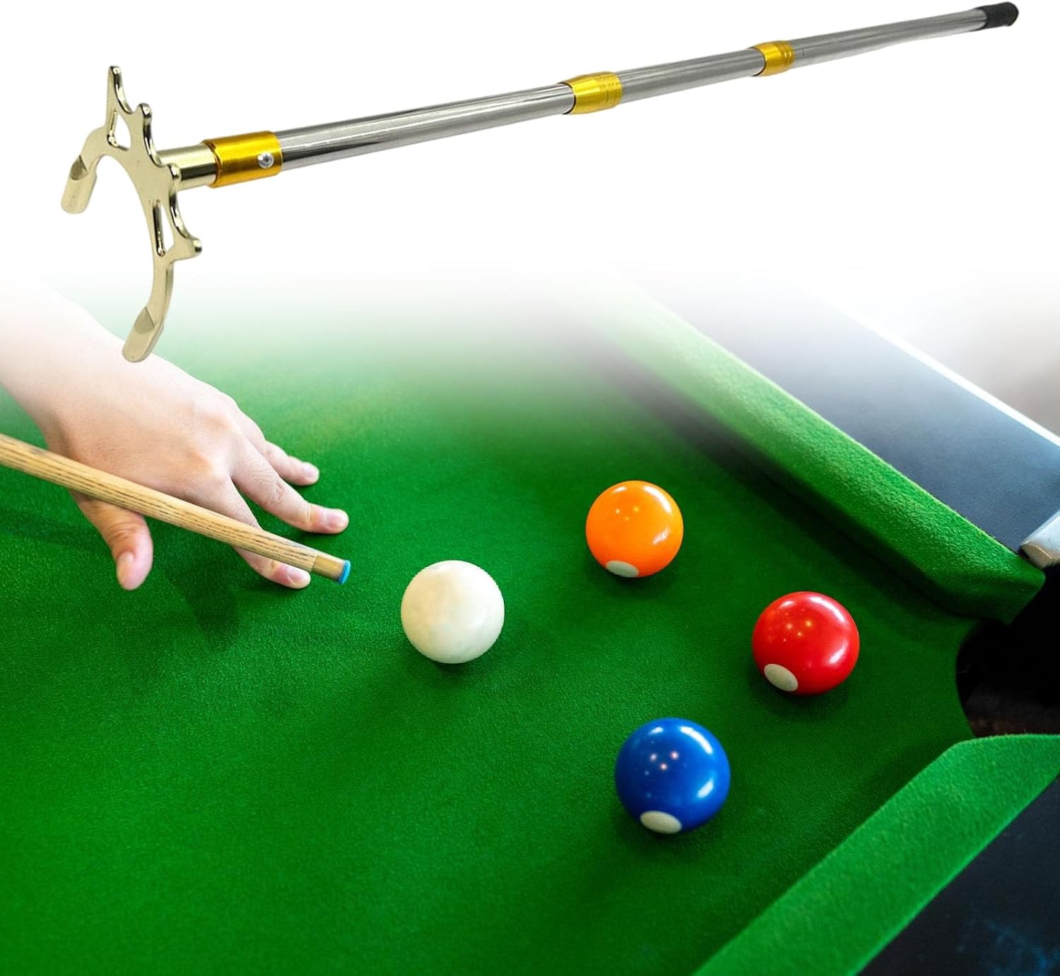 Lows Fork Billiards Bridges Rest with Stainless Steel Telescoping Shafts for Training and Competitions Indoor Outdoor Pool Cue Rest