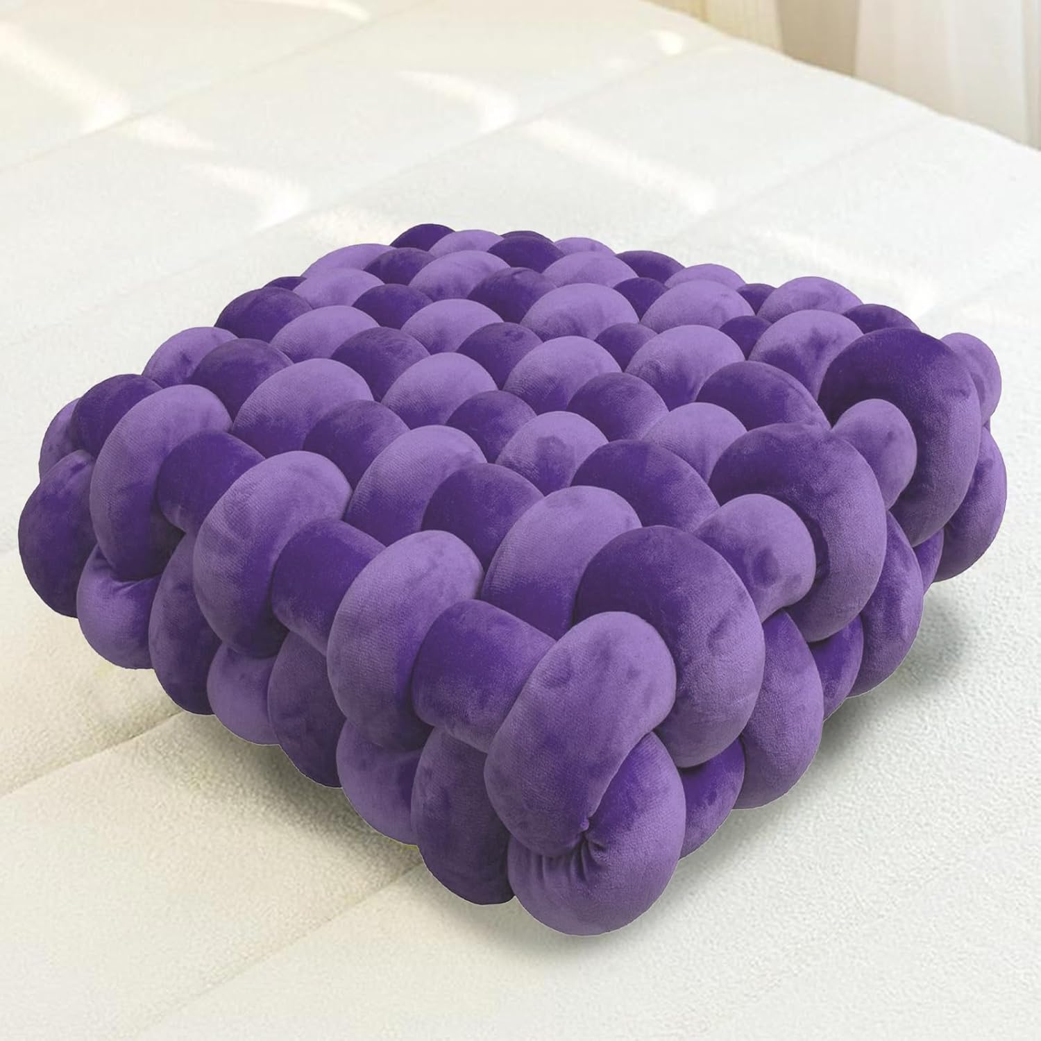 Velvet Chunky Yarn Bulky Giant Arm Knitting Y arn, Super Soft Jumbo Tube Weight, Fluffy DIY Crochet Hand Making Washable for Blanket, Pet Bed, Rugs Pillow (2.2lb-Purple)