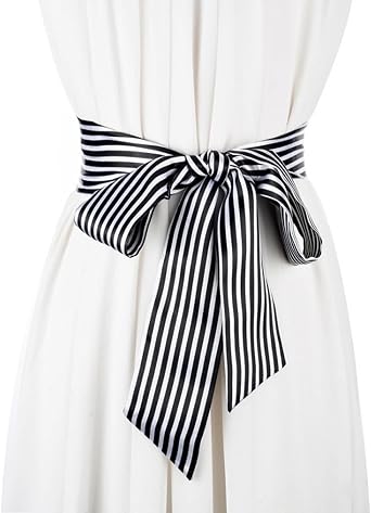 WENLOOY Women Skinny Scarf Belt, Ribbon Long Satin Belt Sash Necktie Neck Choker for Women