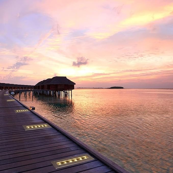 GUODDM Recessed Outdoor Buried Lamp, IP65 waterdichte grondlamp, led-landschapsverlichting, AC85-265V, lage spanning vloerlicht, voor Villas Driveway (geel, 18W) photo 2