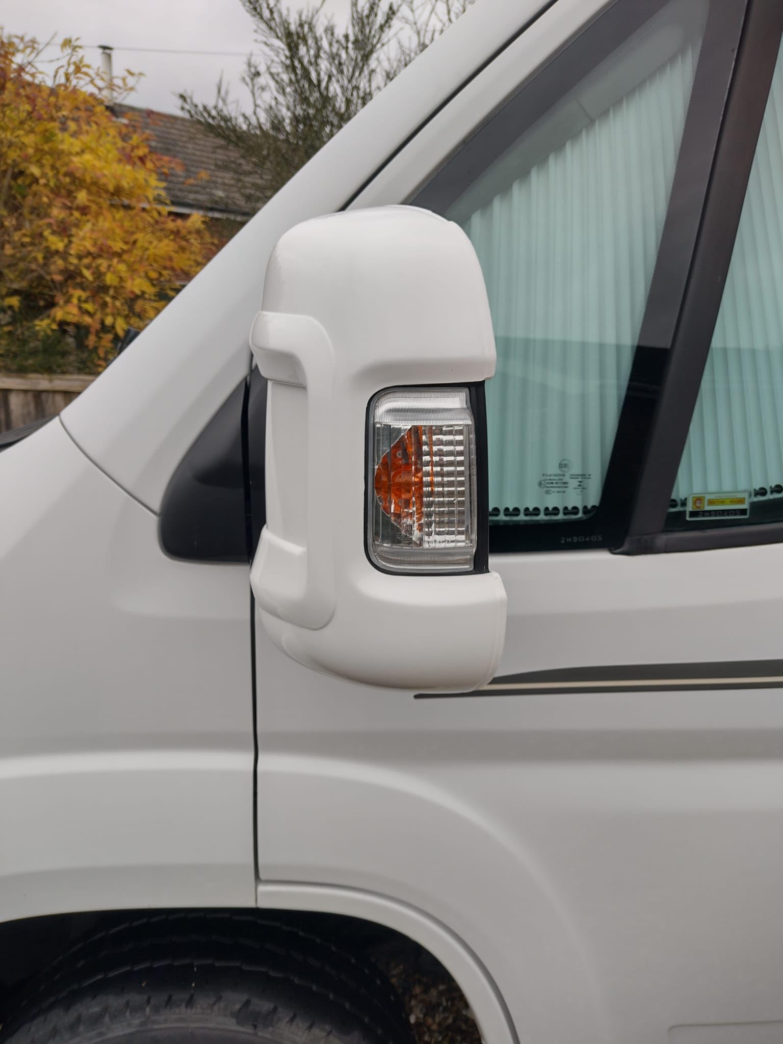 Coquilles de protection pour rétroviseurs de camping-car 2007-2024 Ducato Boxer Relay à bras long, paire blanche